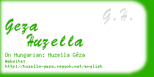geza huzella business card